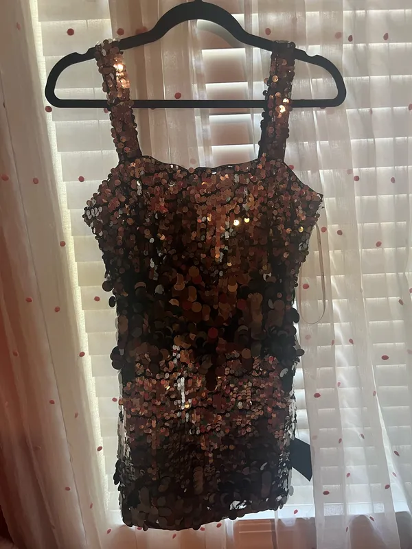 Lulus Dress Mini Black Sequin - Image 3