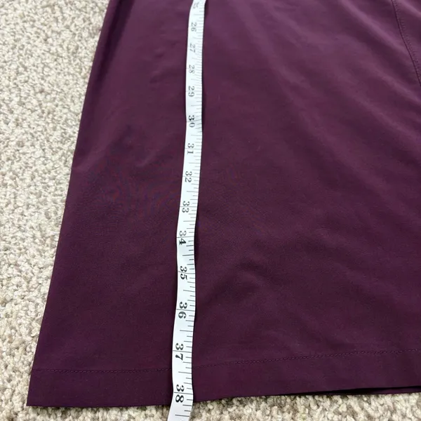 Athleta Initiative Mock Neck Mini Shift Dress Women SM Tall Plum Sleeveless Zip - Image 11