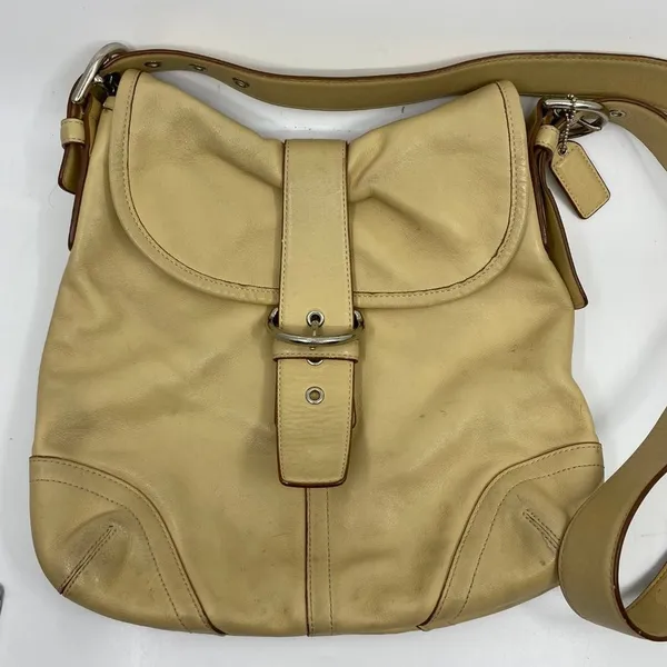 Coach Medium Tan Leather Crossbody Bag - Image 4