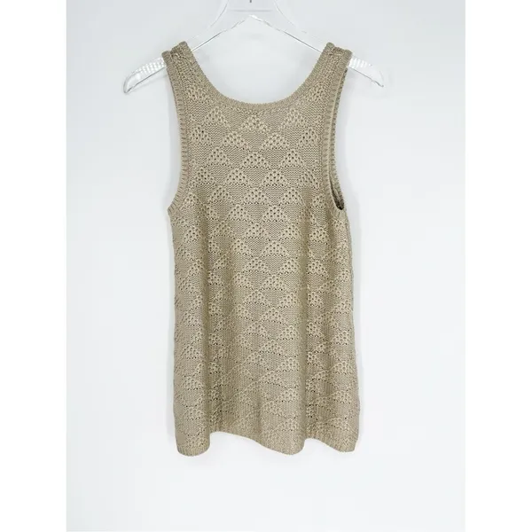 Anthropologie Moth Metallic Knit Tank‎ Top Women's S Gold Shimmer - Image 4