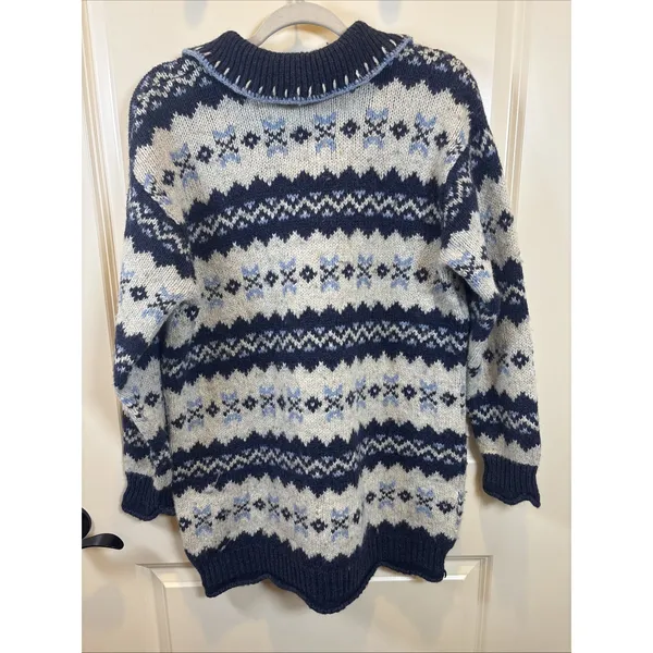 St. Johns Bay Fair Isle Nordic Women Sz Large Wool Blend Sweater Cottagecore Ski - Image 7