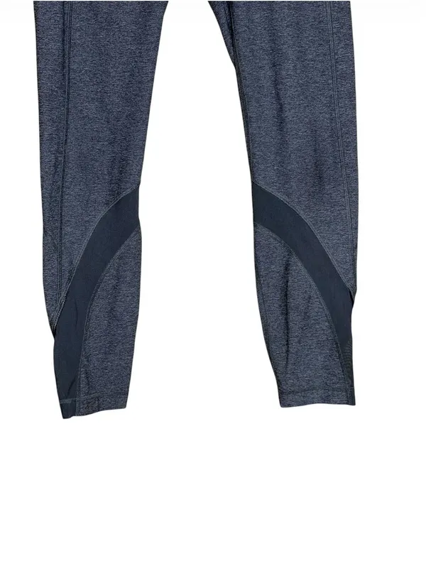 lululemon athletica Heathered Gray Leggings with Pink Waistband - Image 3
