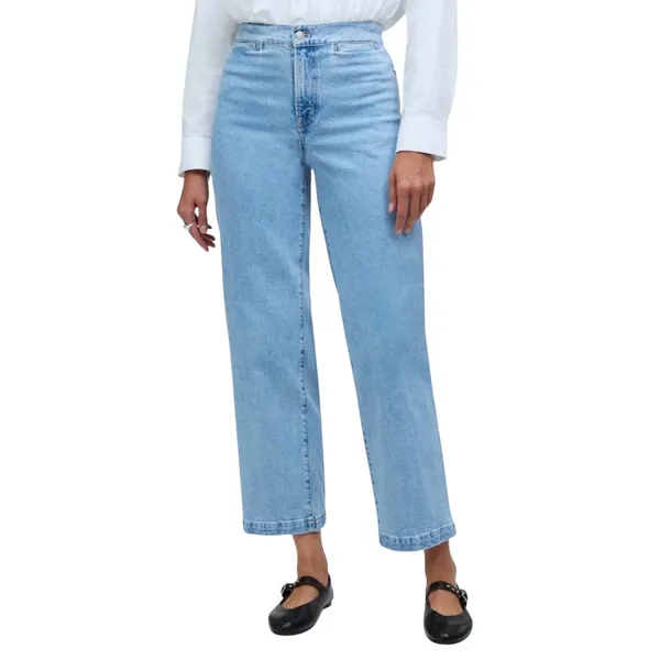 Madewell Emmett Wide-Leg High-Rise Jeans Light Wash Size 27 Cropped‎ Denim - Image 2