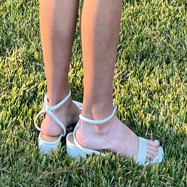 Lulus White Lace-Up Heels - Image 4