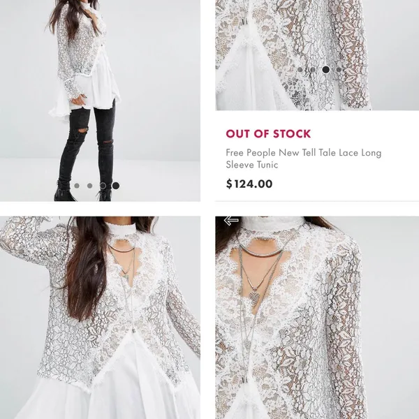 NEW  Tell Tale Lace Tunic Top/Shirt Blouse  - Image 3