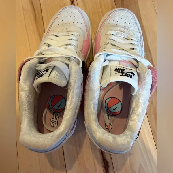 Nike Air Force 1 Shadow "Hoops Pack" sneakers in the Medium Soft Pink colorway. - Image 5