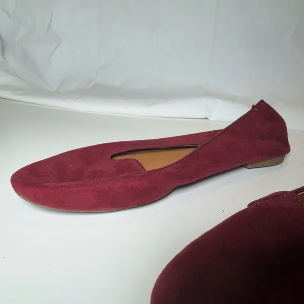 Womens Unisex H&M Size 7 EU 38 Maroon Ballet Flats Round Toe Everyday Casual - Image 5