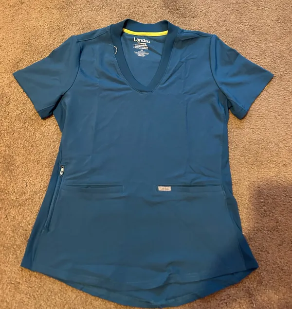 Caribbean blue scrub top Size XS - Image 2