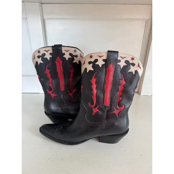 Matisse black red & white western‎ boots size 6.5 - Image 7