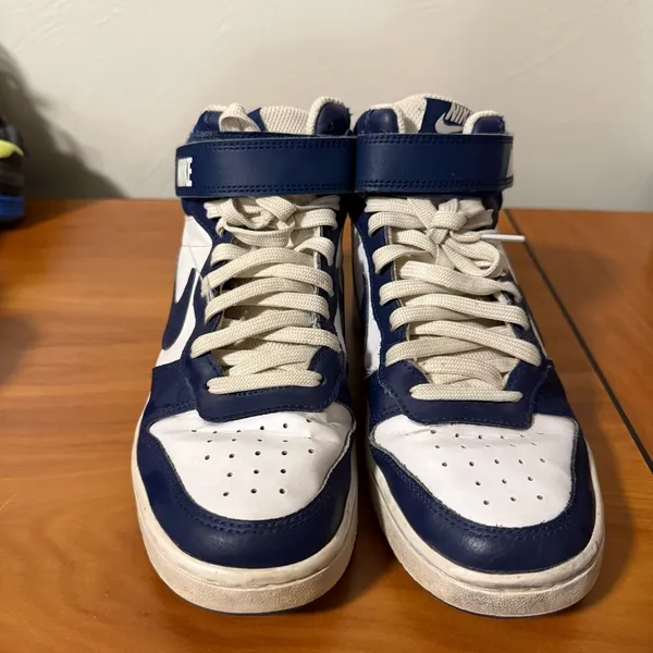 Nike Court Borough Mid 2 GS Navy Blue White Sneaker cd7782-107 Size W8‎ Y6.5 - Image 4