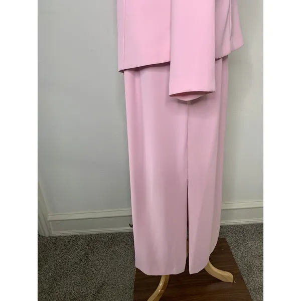 Vintage Pink Sheath Maxi Dress w Blazer Formal Wedding Embellished Sz 16 - Image 16