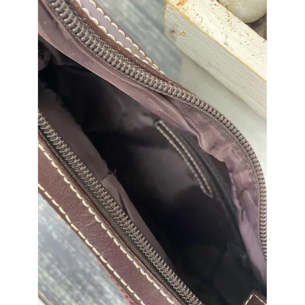 Tommy Hilfiger Brown Corduroy Zip Mini Bag - Image 5