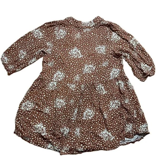 Knox Rose Floral‎ Boho Western Dress Rust Brown Cream Sz XL - Image 2