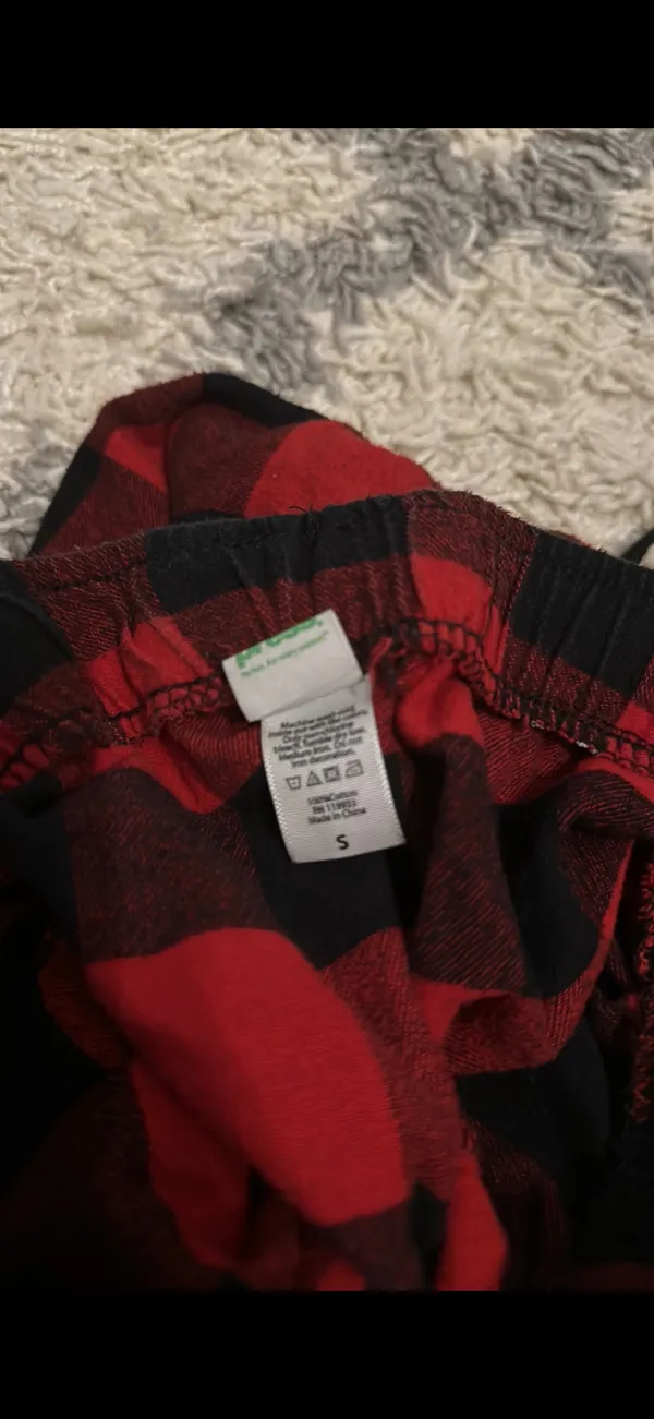 Press red plaid pj pants - Image 2