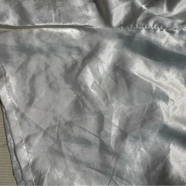 Vintage Valege White Satin Pajama Shorts Medium Boudoir Lingerie Hollywood Glam - Image 2