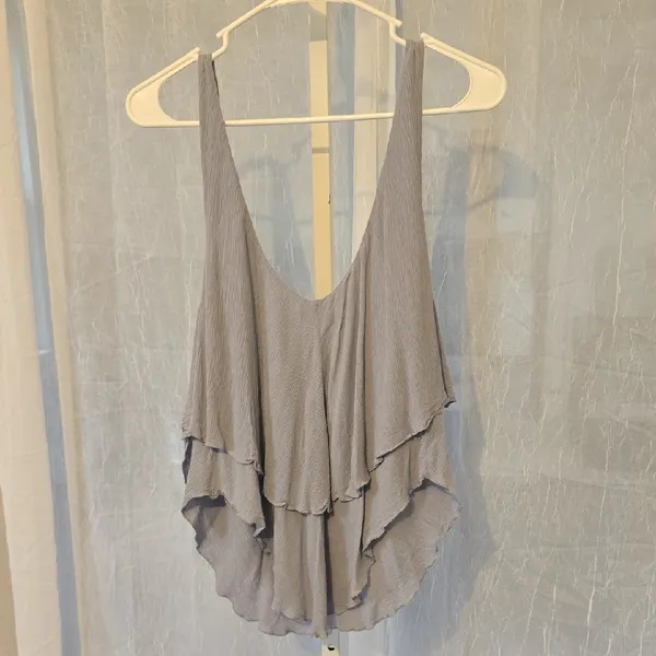 Free People Light Gray/dusty Purple Layered Flowy Tank Top - Image 3