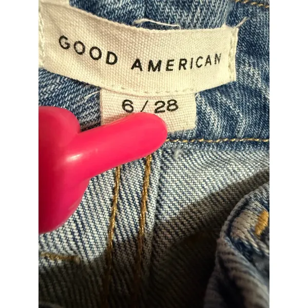 Good American High Rise Distressed Straight Leg Jeans sz‎ 8 - Image 3
