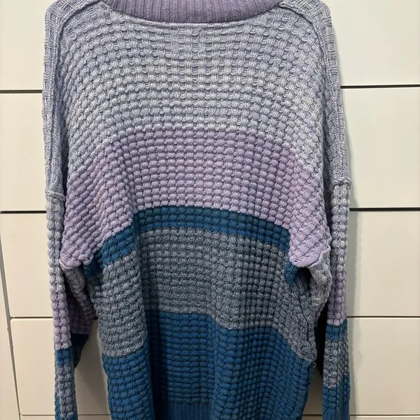 Urban Outfitters BDG Max Oversized Waffle Knit Sweater Purple - Image 3