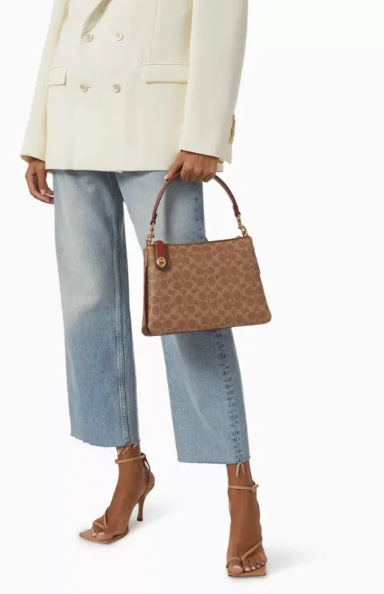 Coach Double Zip Shoulder Signature  Canvas Handbag  - Image 2