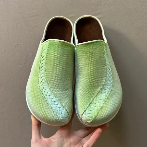 date me just for practice canvas leather clogs - Image 5