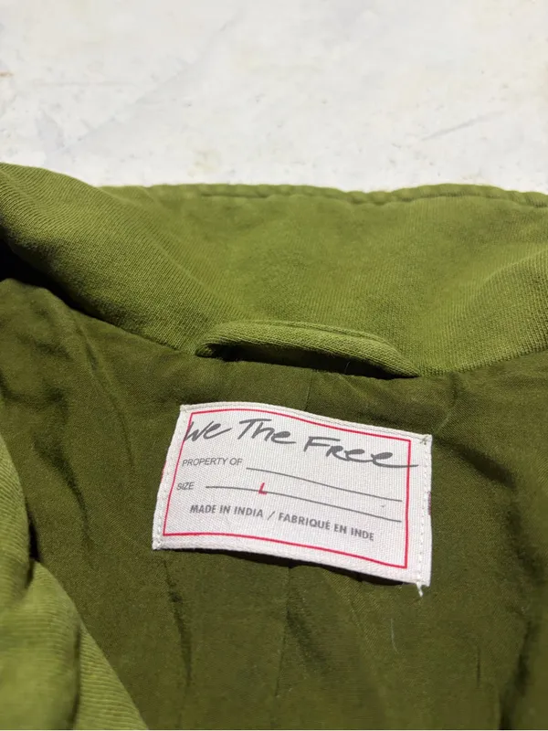 Free people we the free rebel knit oversized Green Women's Moto Jacket large - Image 5