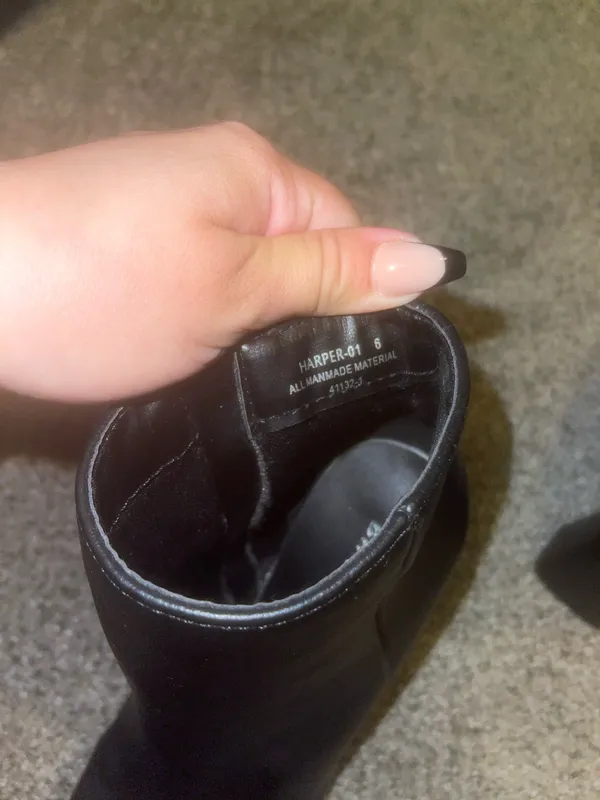 Black High Heel Booties Size 6 - Image 5