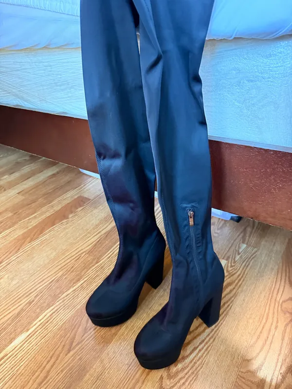 Dolls Kill Black Thigh-High Boots - Image 8
