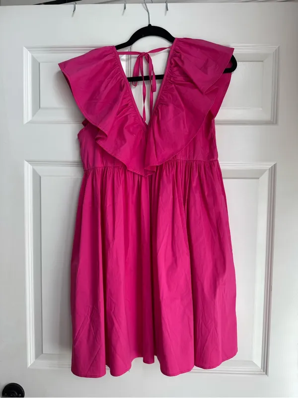 TCEC Bright Fuchsia Ruffle-Trim Dress - Image 2