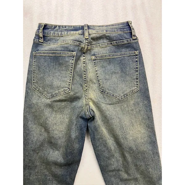 Ashley Mason‎ Flare Jeans Womens 1/25 Blue Rhinestone Embellished Y2K - Image 11