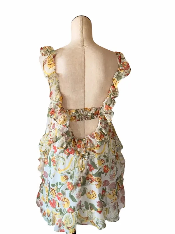 NWOT $168 Free People Bali Flora Minidress Large, TEA COMBO - Image 9