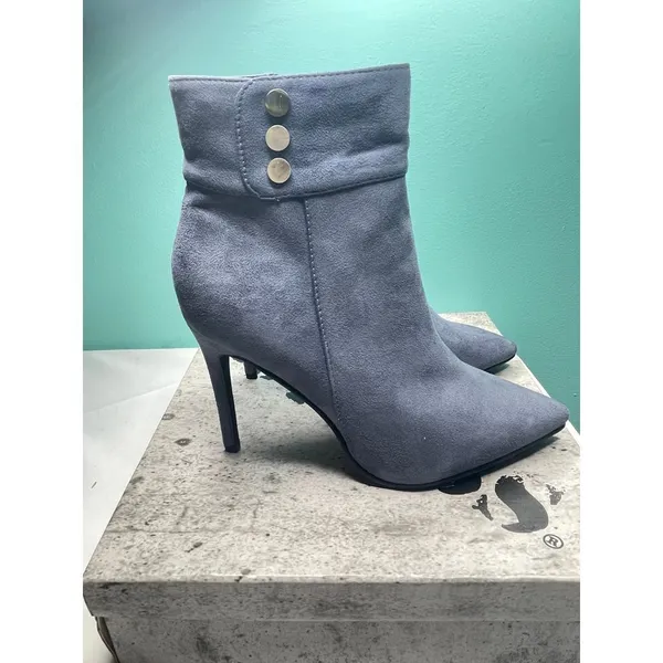 Stylish blue Suede Ankle Boots size 10‎ - Image 3