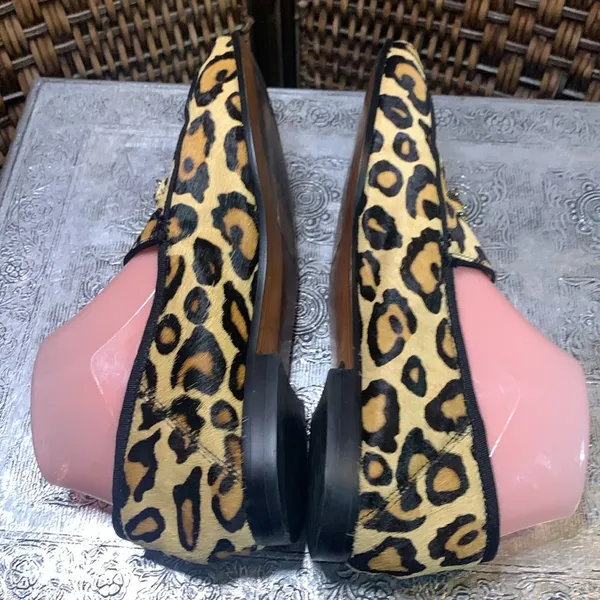 Sam Edelman Pony Hair Leopard Print Loafers Size 8.5M - Image 5