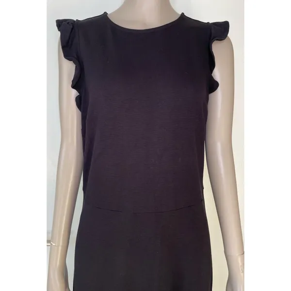 Old Navy Black Sleeveless Ruffle Trim Sheath Dress - Image 4