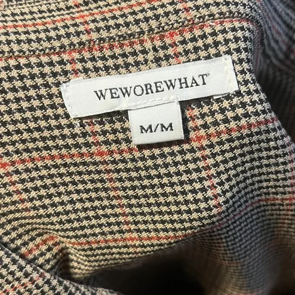 WEWOREWHAT Houndstooth Jumpsuit Women's M/M Long Sleeve Zip Front‎ Pockets - Image 8