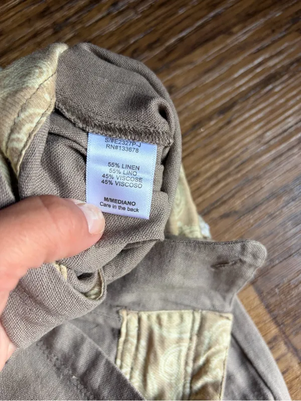 Love Tree Beige Straight-Leg Drawstring linen Vicose blend Pants medium - Image 4