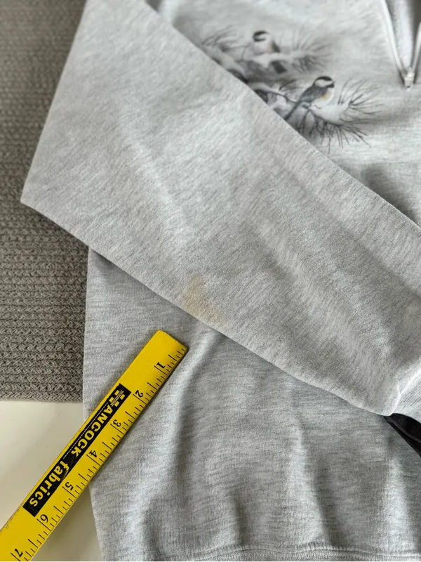 Vintage Cottagecore Gray Chickadee Birds Pullover Sweatshirt Sz Medium - Image 9