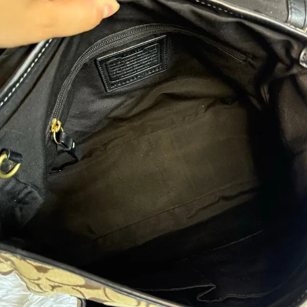 y2k COACH Black Brown Khaki Signature Legacy Flip Turnlock - Image 10