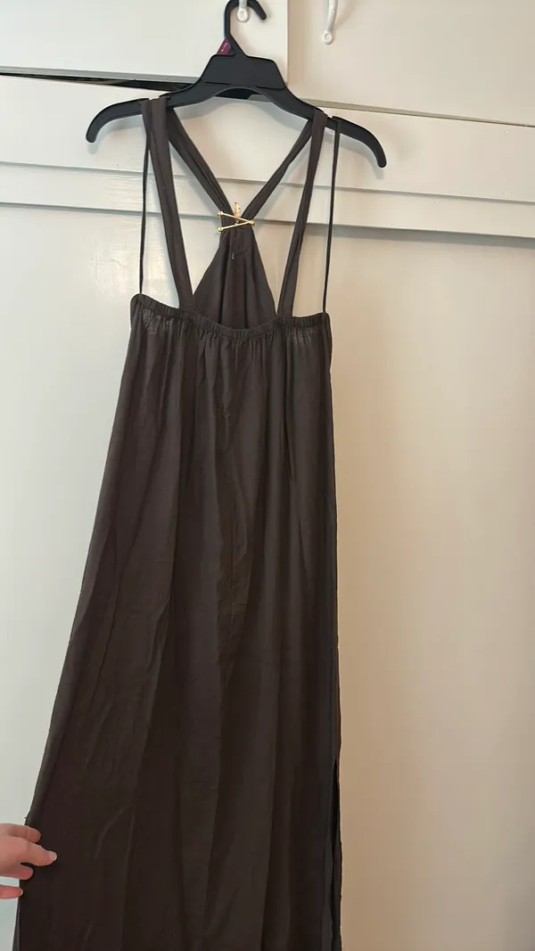 Brown Linen Maxi Starfish Dress - Image 4