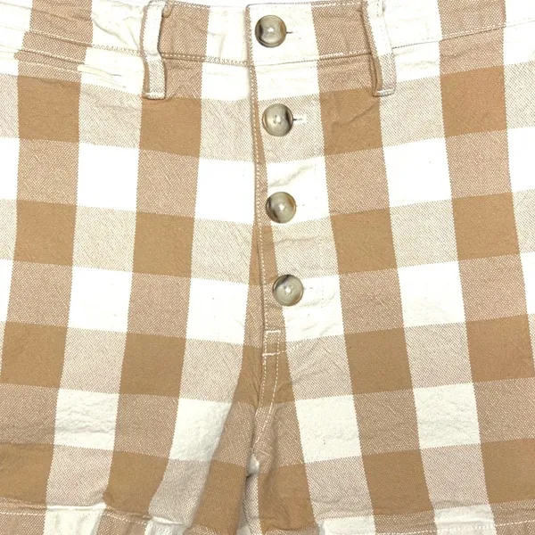 Madewell Earthen Sand Tan Gingham Emmett Shorts Womens‎ 31 Button Front EUC - Image 4