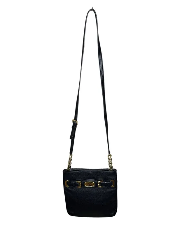 Michael Kors ✿ Hamilton Crossbody Handbag Bag ✿ Black Leather ✿ Gold Hardware ✿ - Image 4
