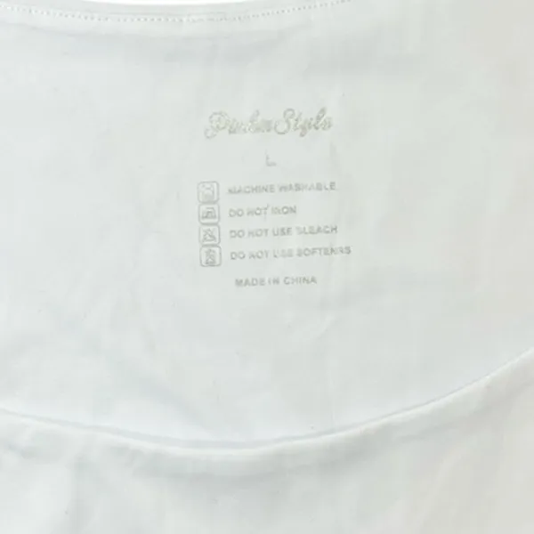 Pinkstyle Clothing Co Women’s L White Cap Sleeve Scoop Neck Smooth Bodysuit - Image 5