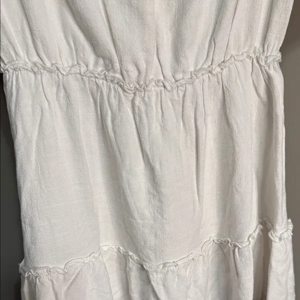 Blue‎ Blush White Off-Shoulder Dress Ruffles Small - Image 5