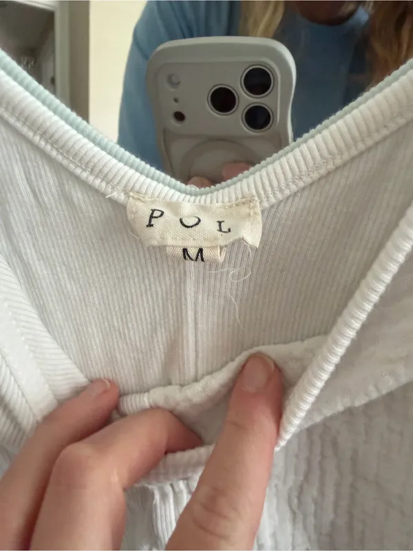 POL Women's White Tank Top - Image 4