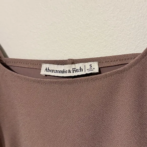 Abercrombie & Fitch Long Sleeved Corset Scoopneck Top Size Small Brown Contour - Image 4