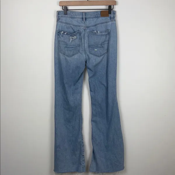 American Eagle Super High Rise Flare Jeans Women’s Size 6 Regular Blue Denim - Image 7