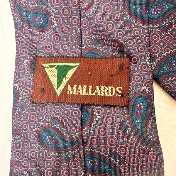 Mallards Neck Tie Silk Purple Multicolor Presley Geometric Hand Sewn USA - Image 7