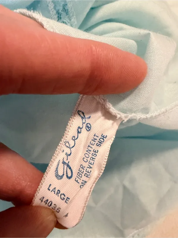 Gilead Vintage Light Blue Cotton Nightgown - Image 4