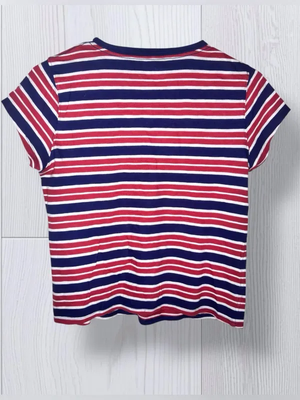 AERIE Classic Striped Short Sleeve Baby Tee | Red Navy & White - Image 4