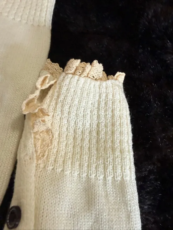 Buttoned Leg Warmers boot socks one size lace edge country warmth country - Image 3