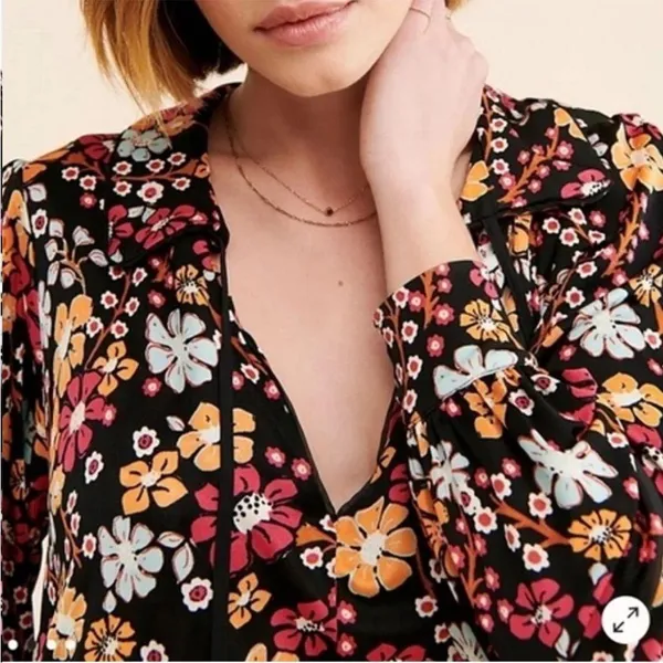 NWT Free People Daisy Jane Black Floral Swing Dress Generous Medium Retail $148 - Image 8